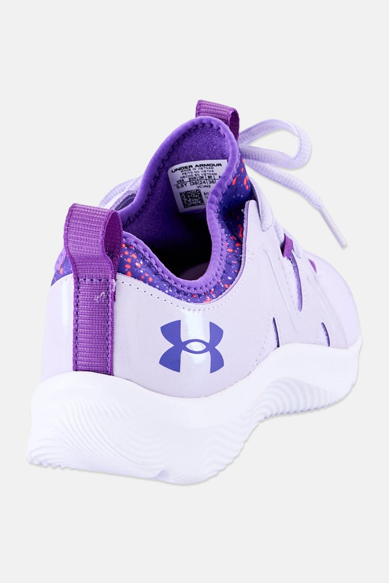 UNDER ARMOUR أحذية جري للبنات غير محدودة 3.0 مزودة بأربطة، بنفسجي - Image 3