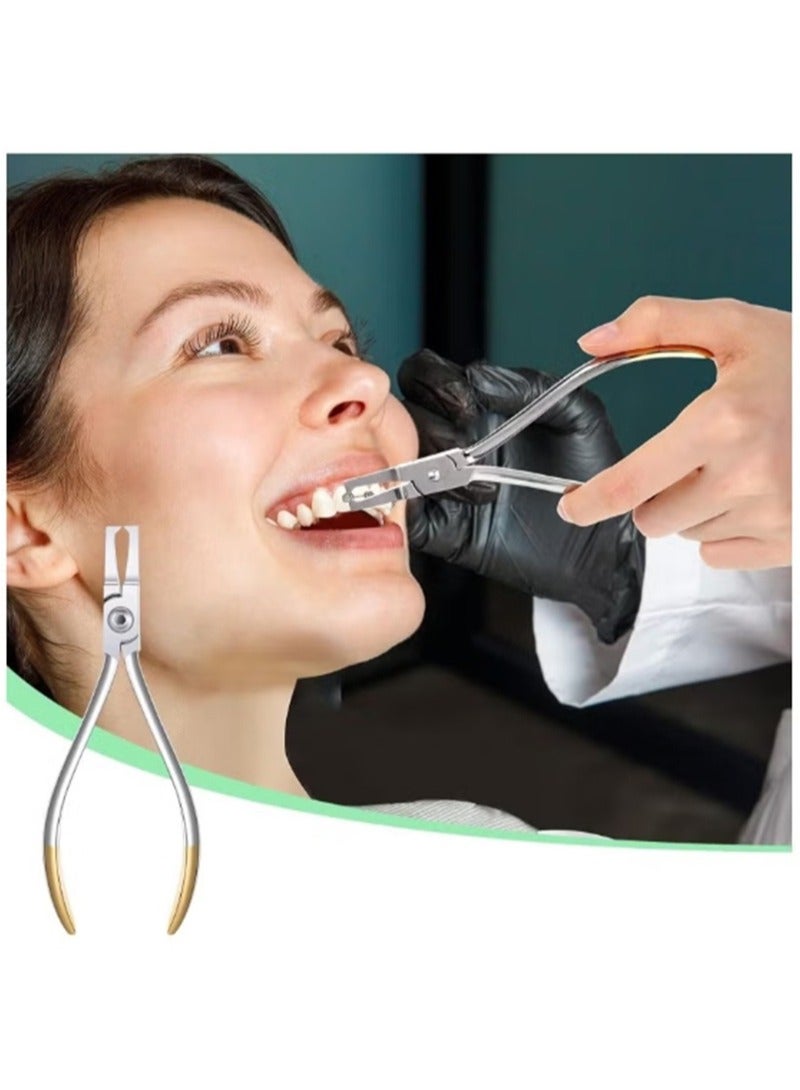 HaLunhi Anterior Bracket Removal Pliers，Orthodontic Bracket Removal Pliers, Professional Bracket Removal Pliers，Suitable for Stainless Steel Braces Dental Bracket Clamp Tooth Extraction Kit Tool  - Image 2