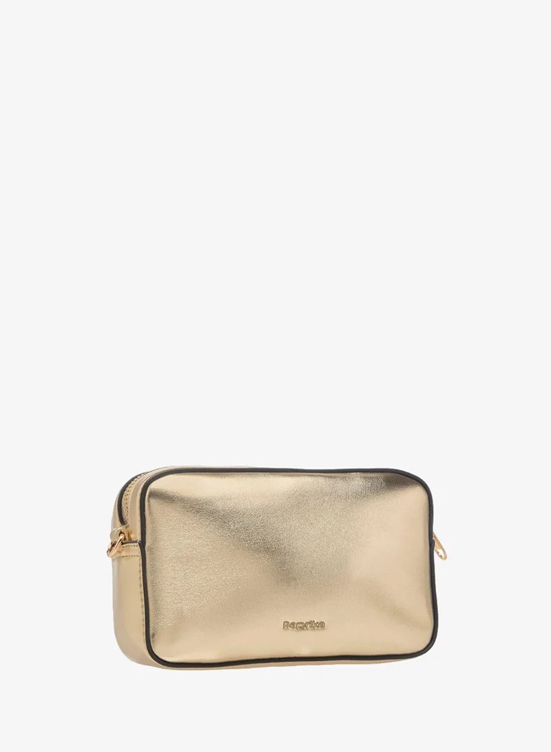 Paprika GOLD Women's Monogram Embellished Crossbody Bag with Chain Strap and Flap Closure for Women | Best Price UAE