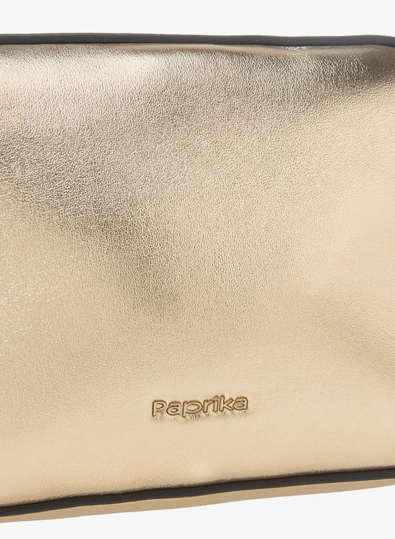 Paprika GOLD Women's Monogram Embellished Crossbody Bag with Chain Strap and Flap Closure for Women | Best Price UAE