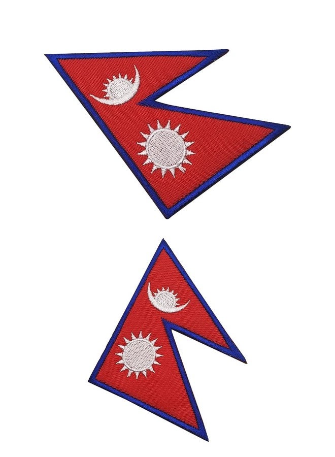 AliPlus 2 PCS Nepal Flag Patches Embroidered Tactical Military Morale Patch Applique Fastener Hook and Loop - Image 4