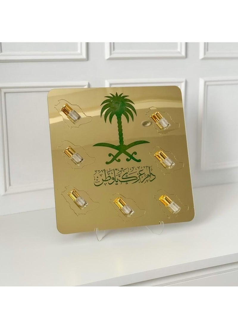 حكاية شمعة اليوم الوطني ، استاند توزيعات خريطة السعودية 7 مسك ابيض - Image 1