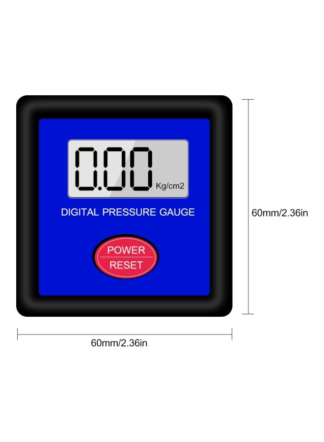 نيبمينينت مقياس ضغط غاز رقمي . الأسود / الأزرق 2.36x2.36بوصة  - Image 2