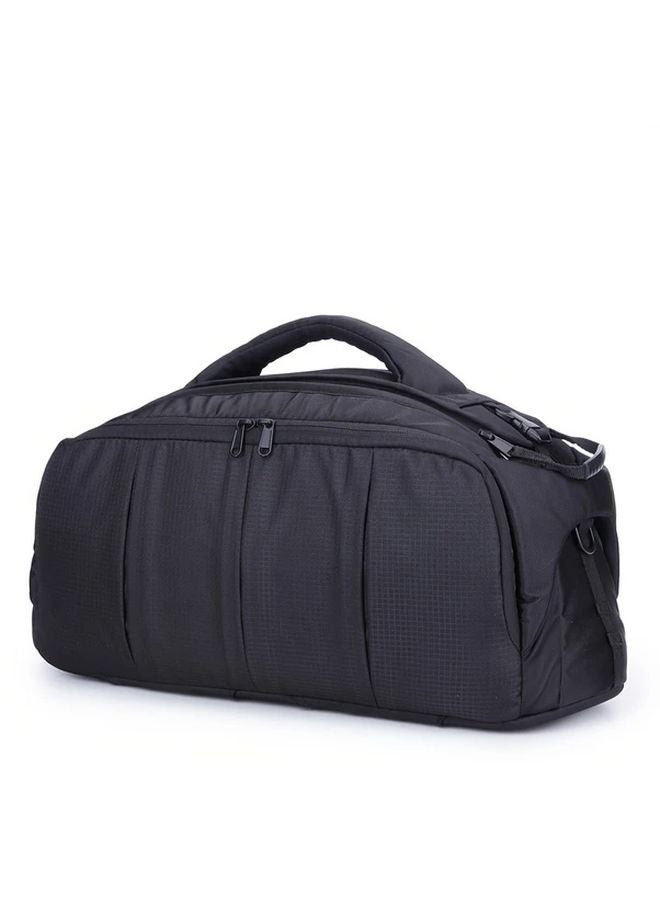 Black Professional Photography Backpack Adjustable Straps Smooth Wheels Durable Nylon - Image 1