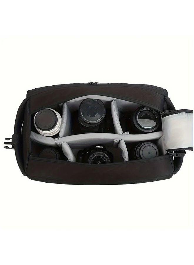 Black Professional Photography Backpack Adjustable Straps Smooth Wheels Durable Nylon - Image 3