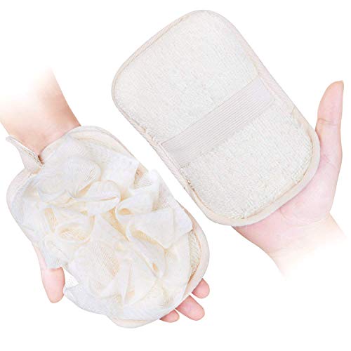 mikimini Bath Mitt for Women, Bath Pouf Mesh Brushes 1 PC Upgraded Version | Loofah Sponge & Exfoliating Pad 2 in 1 Professional Design | Exfoliating Gently with The Elastic (1 Pack) - Image 1