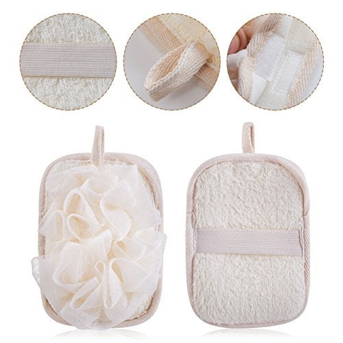 mikimini Bath Mitt for Women, Bath Pouf Mesh Brushes 1 PC Upgraded Version | Loofah Sponge & Exfoliating Pad 2 in 1 Professional Design | Exfoliating Gently with The Elastic (1 Pack) - Image 3