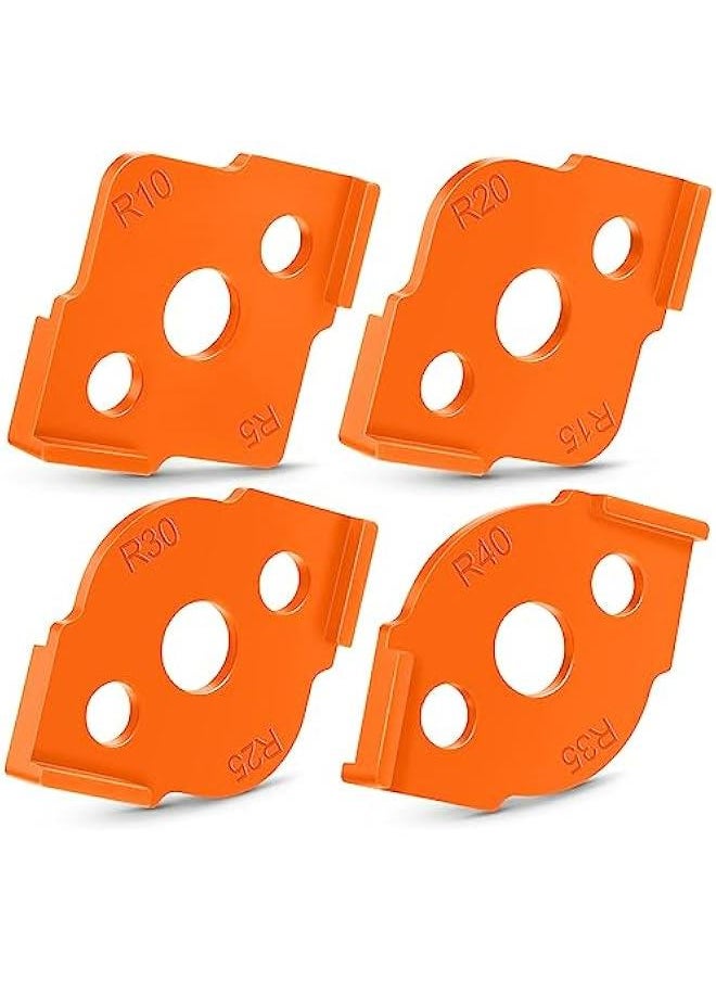 Generic 4-Piece Radius Jig Router Templates for Routing Rounded Corners, Made from Hard ABS CNC Material, Includes 8 Radius Angle and Corner Routing Templates, Quick and Easy Jig for Woodworking  - Image 1