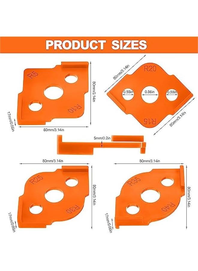 Generic 4-Piece Radius Jig Router Templates for Routing Rounded Corners, Made from Hard ABS CNC Material, Includes 8 Radius Angle and Corner Routing Templates, Quick and Easy Jig for Woodworking  - Image 2