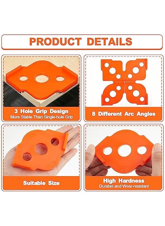 Generic 4-Piece Radius Jig Router Templates for Routing Rounded Corners, Made from Hard ABS CNC Material, Includes 8 Radius Angle and Corner Routing Templates, Quick and Easy Jig for Woodworking  - Image 3