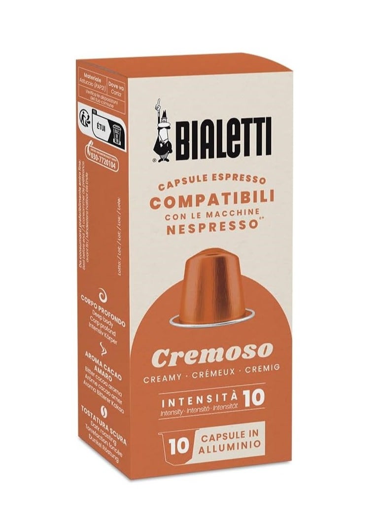 BIALeTTI Cremoso Nespresso Compatible Capsules, 10 Capsules  - Image 1