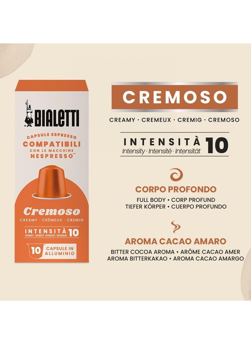 BIALeTTI Cremoso Nespresso Compatible Capsules, 10 Capsules  - Image 3