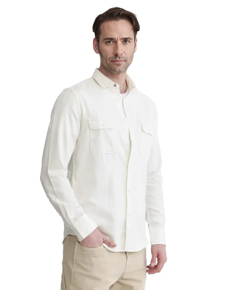 Rare Rabbit Men's Over Dyed Cotton Shirt