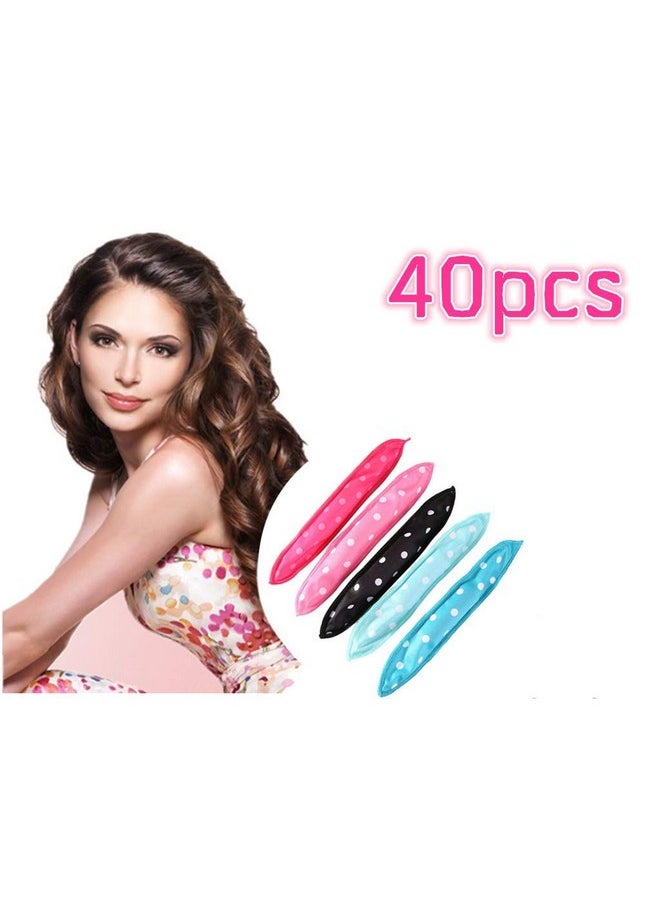 locisne Locisne 40pcs No Heat Curlers You Can Sleep in, Hair Rollers for Long Hair DIY(5 Colors)  - Image 2