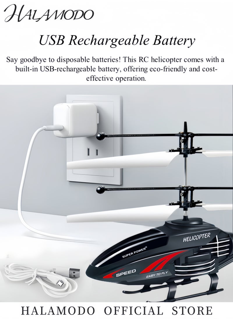 HALAMODO RC Helicopter for Kids and Beginners, Remote Control Helicopter with Altitude Hold, 2 Speed Modes, Whole Alloy Toy for Boys Girls Indoor Outdoor Gift  - Image 5