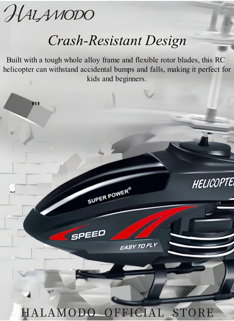 HALAMODO RC Helicopter for Kids and Beginners, Remote Control Helicopter with Altitude Hold, 2 Speed Modes, Whole Alloy Toy for Boys Girls Indoor Outdoor Gift  - Image 2