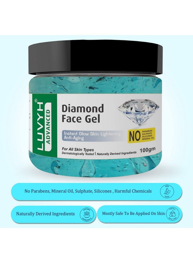 Luvyh Diamond Face Gel and moisturizer Herbals Gel, Whiteglow Skin Whitening, And Brightening Nourishing Night Gel 100 gm for Women and Men For all Skin Types - Image 5