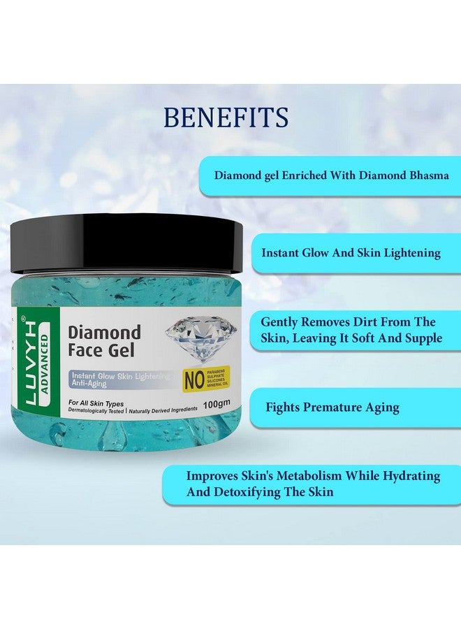 Luvyh Diamond Face Gel and moisturizer Herbals Gel, Whiteglow Skin Whitening, And Brightening Nourishing Night Gel 100 gm for Women and Men For all Skin Types - Image 3