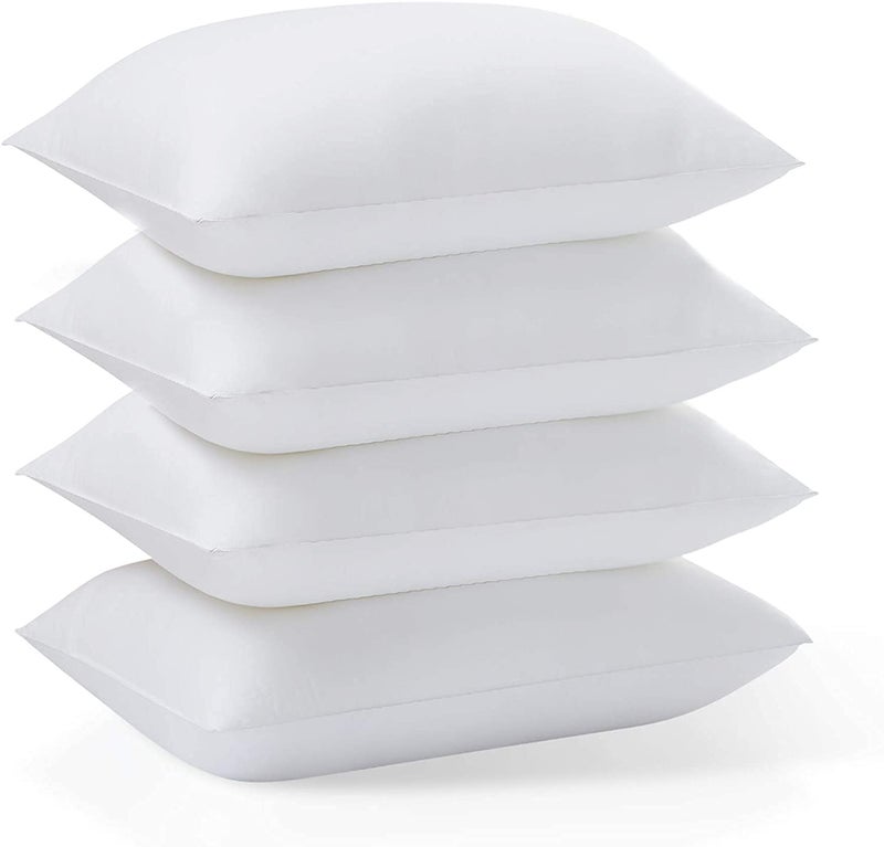 Acanva Basic Bed Pillow Soft Rest Cushion Stuffer for Sleeping Queen White 4 Count