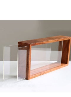 Double-Sided Wooden Shadow Photo Frame with High-Definition Plexiglass, Shatter-Resistant Glass, and Drawer for Dried Flowers, Specimens, Crafts, and Photos Storage