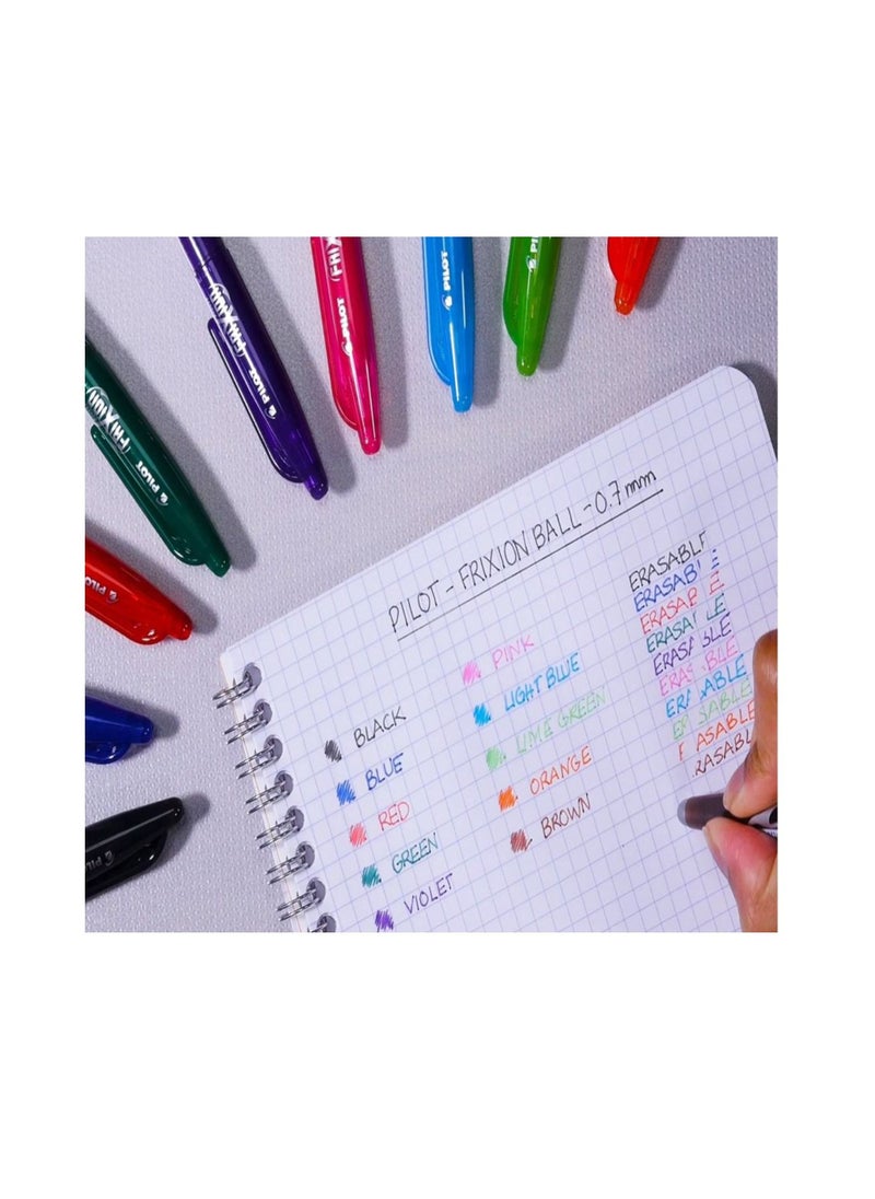 PILOT 6-Piece Frixion Erasable Ball Pen 0.7mm Tip Blue Ink  - Image 3