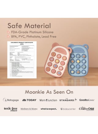 لعبة عضاضة سيليكون للأطفال على شكل هاتف من Moonkie | عضاضة حسية بأزرار تفاعلية للأطفال 3 أشهر+ | سيليكون آمن وخالٍ من BPA | هدية مثالية للأولاد - view 4