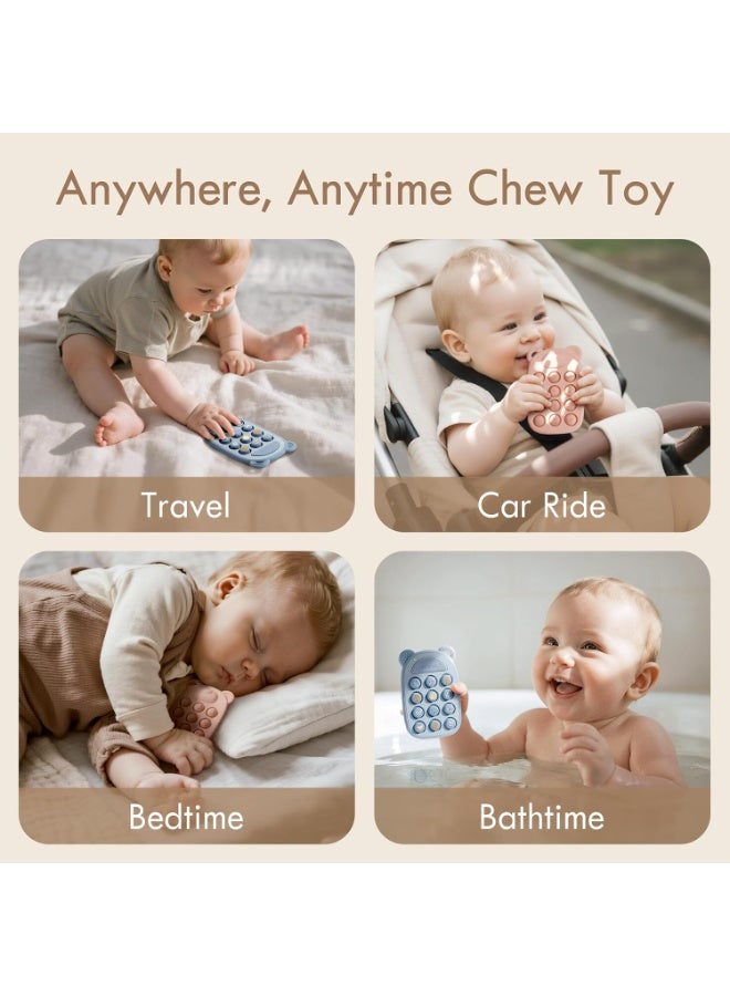 Moonkie Silicone Press Phone Teething Toy for Baby 3 Months+ | Soft BPA-Free Teether with Icon & Number Pop Bubbles | Ideal Gift for Baby Boys - Image 5