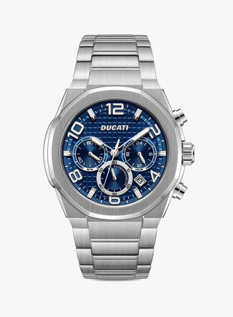 دوكاتي DT006 Blue Dial, Stainless Steel Bracelet, Chronograph Watch for Men, 42mm