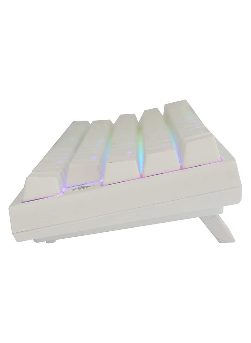 Magic-Refiner MK26 RGB Mini Mechanical Red Switch Keyboard with Arabic Language, White - Image 2