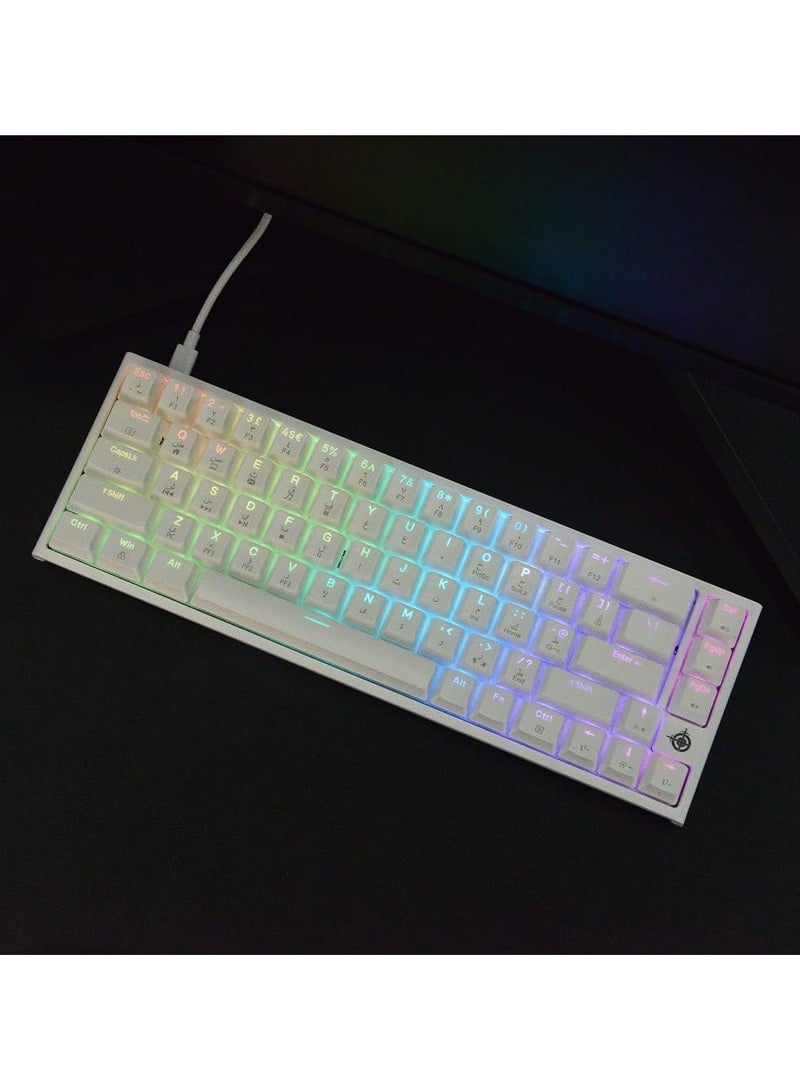 Magic-Refiner MK26 RGB Mini Mechanical Red Switch Keyboard with Arabic Language, White - Image 5