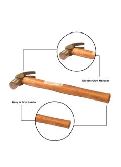 AGRICO TATA AGRICO Claw Hammer Wooden Handle Heat Treatment DropForged Hammerhead for Pulling nails Prying Boards Demolition work Multicolor Used For Hanging Woodworking450 gm  - Image 3