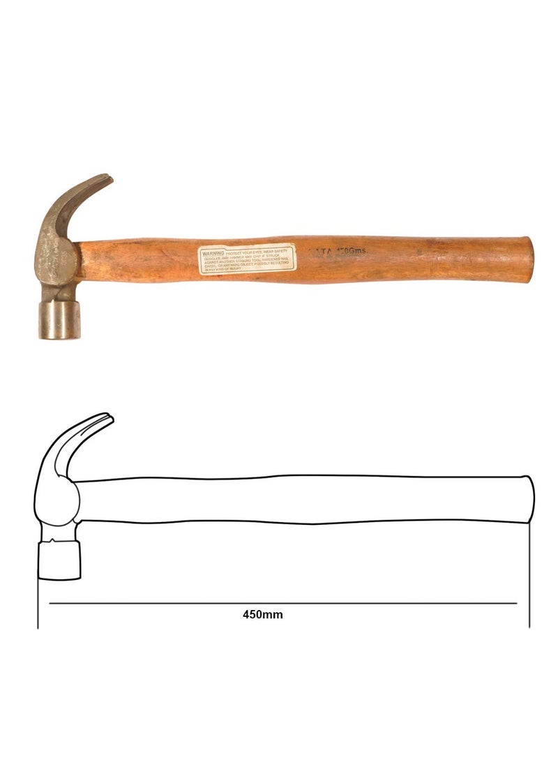 AGRICO TATA AGRICO Claw Hammer Wooden Handle Heat Treatment DropForged Hammerhead for Pulling nails Prying Boards Demolition work Multicolor Used For Hanging Woodworking450 gm  - Image 4