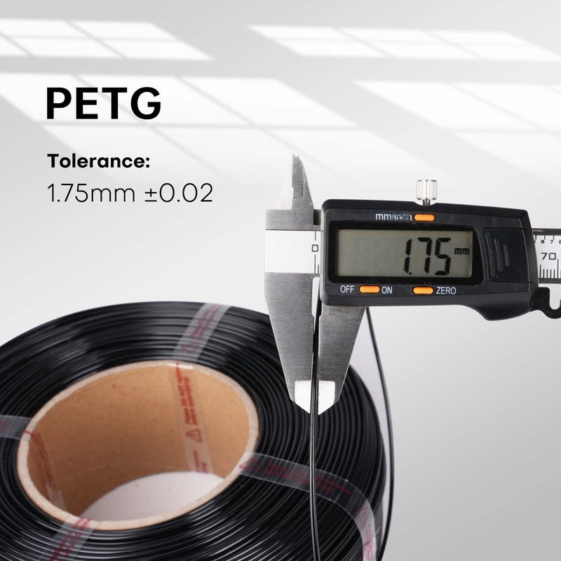 PETG Filament 1.75mm 3D Printer Filament 1kg(2.2lbs) Higher Toughness 3D Printing Filament Compatible with Creality, Prusa, ELEGOO, Bambu Lab, AnkerMaker Most of 3D Printers -Black - Image 2
