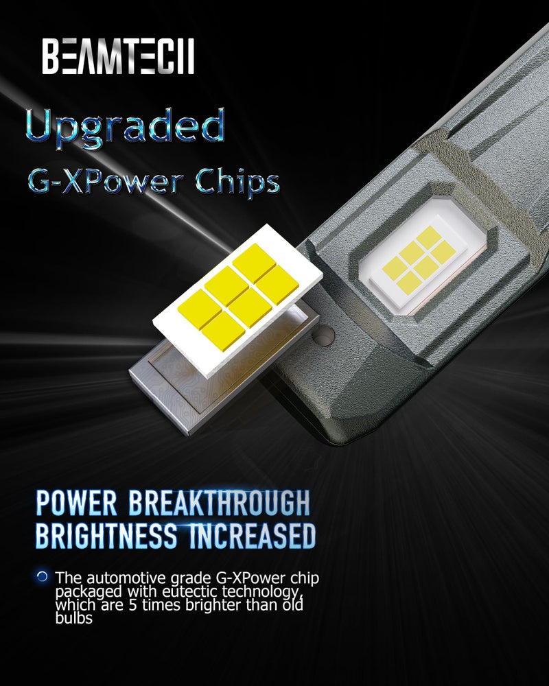 BEAMTECH 90-12 Bulbs, Fog Light, G-XPower Chips 500% Brighter Plug and Play, Pack of 2 - Image 3