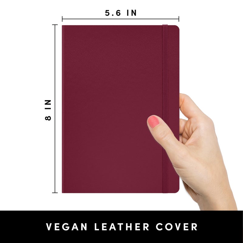 PAPERAGE Lined Journal Notebook, (Burgundy), 160 Pages, Medium 5.6 in x 8 in - 100 GSM Thick Paper â€“ Hardcover Journaling Notebook for Work, School & Note Taking - Image 2