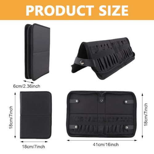 MAYCREATE® Makeup Brush Holder Bag Portable Travel Makeup Organizer Bag Foldable Zipper Cosmetic Makeup Brush Pouch Storage Case with 29 Elastic Pockets - Image 2