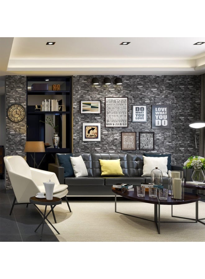 يلا جوي 20PCS لوحات الجدار ثلاثية الأبعاد تقشير وعصا 3D لوحة الجدران من الطوب تقشير وعصا لوحة الجدران من الحجر الزائف رغوة الطوب ورق الجدران اللاصق الذاتي 35 * 38.5 سم - Image 2