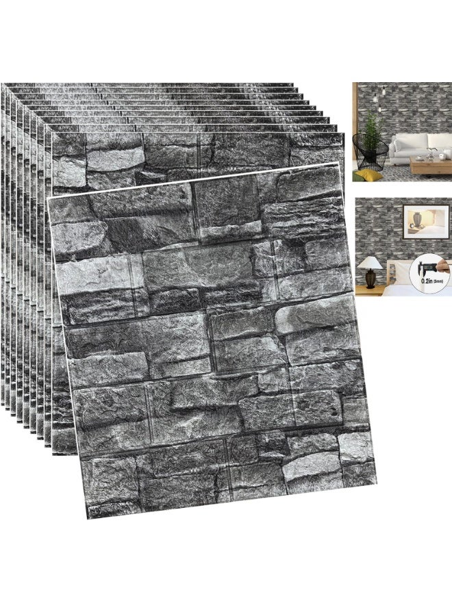 يلا جوي 20PCS لوحات الجدار ثلاثية الأبعاد تقشير وعصا 3D لوحة الجدران من الطوب تقشير وعصا لوحة الجدران من الحجر الزائف رغوة الطوب ورق الجدران اللاصق الذاتي 35 * 38.5 سم - Image 1