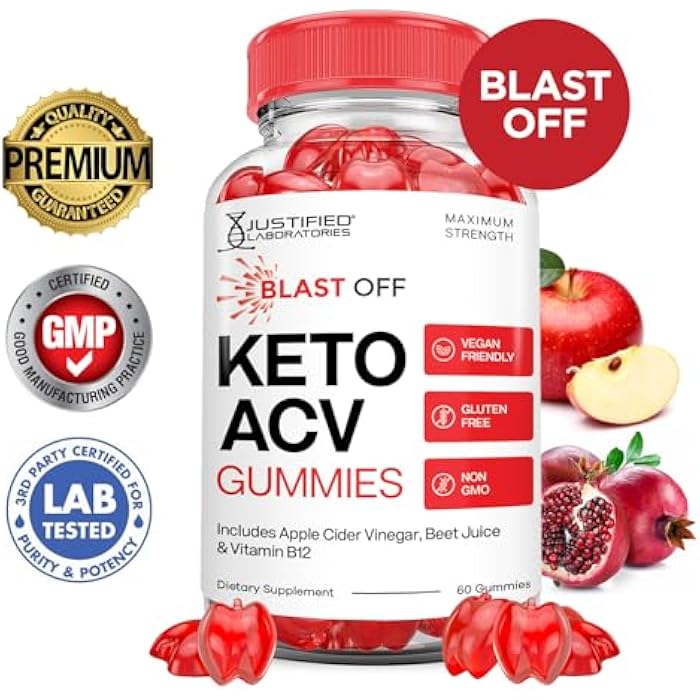 Justified Laboratories Blast Off Keto ACV Gummies Advanced Formula 1000MG Blast Keto Gummies Apple Cider Vinegar Formulated with Pomegranate Beet Juice Powder B12 Vegan Non GMO 60 Gummys - Image 2