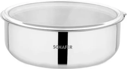 Schafer Practi Steel Storage Container 3 Pieces (16-18-20 Cm) -6 Pieces-Inox