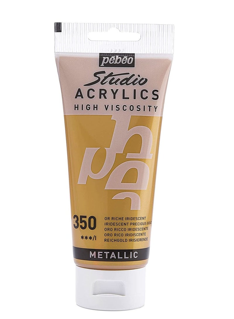 Pebeo ألوان أكريليك بيبو ستوديو عالية اللزوجة 100 مل ذهبية لامعة ثمينة 350 - Image 1