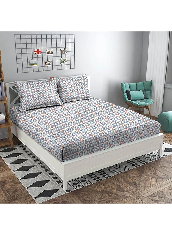 DANUBE HOME Danube Home Albany King Bed Fitted Sheet Set 180x200+30 cm/50x75+15 cm Maze Multicolor | 80 Cotton; 20 Lyocell Bedding Set For Bedroom