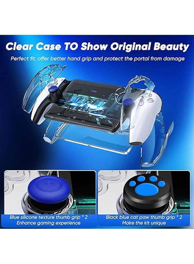12-in-1 accessory set for Playstation Portal Remote Player, hard carrying case for PS5 Portal, PS Portal case with clear skin, 2 screen protectors with 4 thumb grips - Image 5
