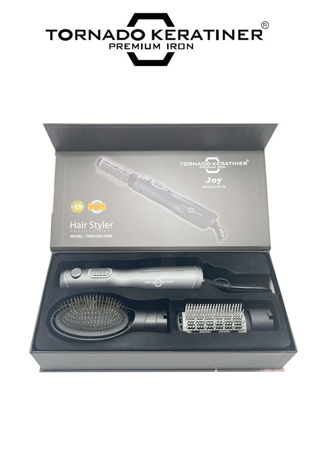 Tornado Keratiner 1200W Hair Dryer Brush 3 In 1 Hot Air Styler Straightening & Curling Fast Heating (3s) Hair Styler with 2 Brushes  - Image 3