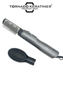 Tornado Keratiner 1200W Hair Dryer Brush 3 In 1 Hot Air Styler Straightening & Curling Fast Heating (3s) Hair Styler with 2 Brushes  - Image 1