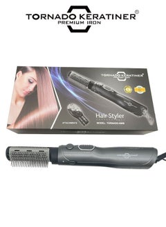 Tornado Keratiner 1200W Hair Dryer Brush 3 In 1 Hot Air Styler Straightening & Curling Fast Heating (3s) Hair Styler with 2 Brushes  - Image 2