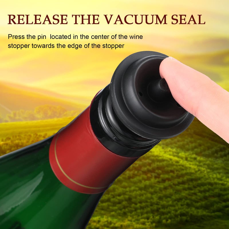 Honoson 18 Pieces Wine Saver Pump with Vacuum Reusable Preserver Practical Wine Keeper Bottle Sealer Keep Fresh for Kitchen Office Home Adult Party Favor Supplies(Black) - Image 5