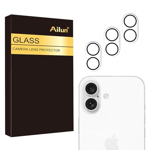 Ailun 3 Pack Camera Lens Protector for iPhone 16 & iPhone 16 Plus,Tempered Glass,9H Hardness,Anti-Scratch,Case Friendly[Does not Affect Night Shots][Not for iPhone 16 Pro/16 Pro Max] - Image 1