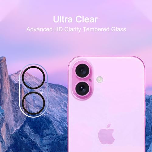 Ailun 3 Pack Camera Lens Protector for iPhone 16 & iPhone 16 Plus,Tempered Glass,9H Hardness,Anti-Scratch,Case Friendly[Does not Affect Night Shots][Not for iPhone 16 Pro/16 Pro Max] - Image 3