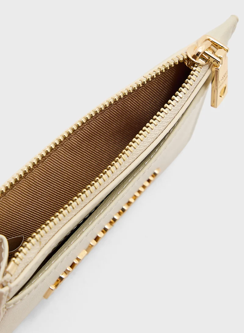 Love Moschino Logo Detailed Zip Over Wallet